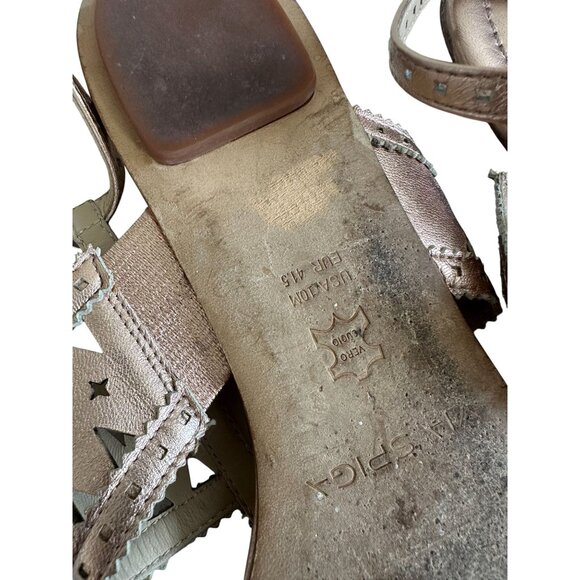 VIA SPIGA Rose Gold Leather Gladiator Sandals Size 10 - Picture 6 of 9